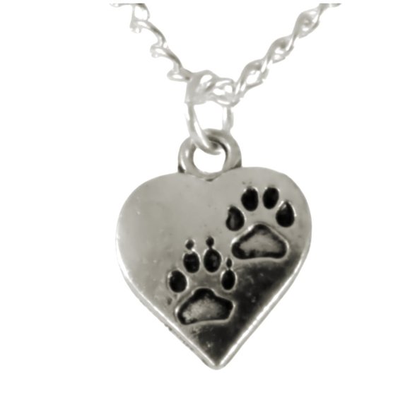 Paw prints on my heart necklace 1701 - Picture 1 of 6
